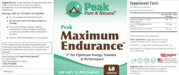 Label for Peak Maximum Endurance