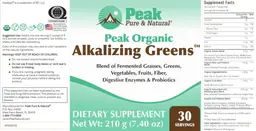 Label for Peak Organic Alkalizing Greens
