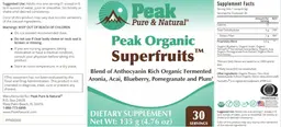 Label for Peak Organic Superfruits