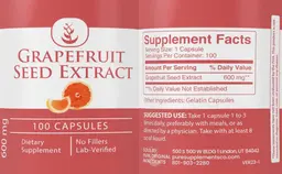 Label for Grapefruit Seed Extract 600 mg