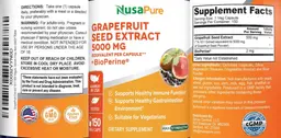 Label for Grapefruit Seed Extract 5000 mg
