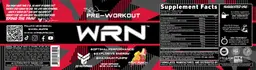 Label for WRN Pre-Workout Fruit Punch