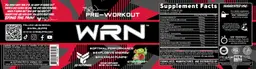 Label for WRN Pre-Workout Strawberry Kiwi
