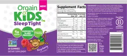Label for Kids Sleep Tight Raspberry Flavored