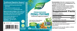 Label for Fenu-Thyme 900 mg