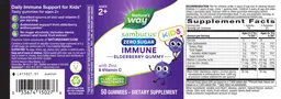Label for Sambucus Kids Immune Elderberry Gummy Zero Sugar