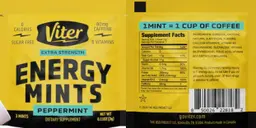 Label for Extra Strength Energy Mints Peppermint
