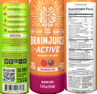 Label for BrainJuice + Active Pomegranate Acai