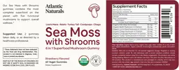 Label for Sea Moss with Shrooms Strawberry Flavored
