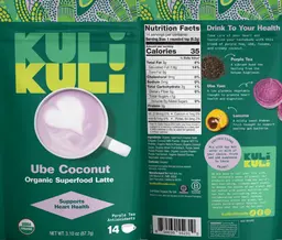 Label for Organic Superfood Latte Ube Coconut