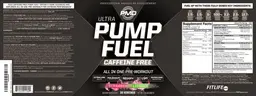 Label for Ultra Pump Fuel Caffeine Free Strawberry Limeade