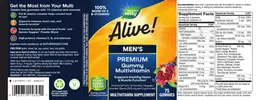 Label for Alive! Men's Premium Gummy Multivitamin