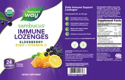 Label for Sambucus Immune Lozenges Honey Lemon