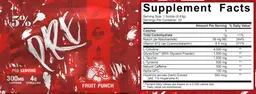 Label for 5% Pre Fruit Punch