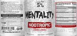 Label for Mentality Nootropic Energy & Focus