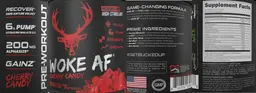 Label for Woke AF Pre-Workout Cherry Candy