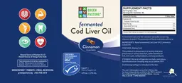 Label for Fermented Cod Liver Oil Cinnamon Flavored