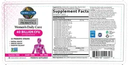 Label for Women's Daily Care 40 Billion CFU Guaranteed