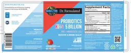 Label for Probiotics Kids 5 Billion Strawberry Flavor