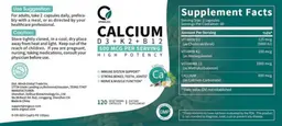 Label for Calcium D3 + K2 + B12