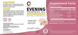 Label for Evening Primrose Oil 1300 mcg