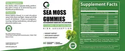 Label for Sea Moss Gummies 1200 mg