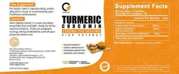 Label for Turmeric Curcumin 1500 mg