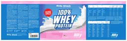 Label for 100% Whey Protein Strawberry White Chocolate