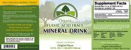 Label for Fulvic Acid Trace Mineral Drink Original Flavor