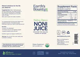 Label for Tahitian Organic Noni Juice