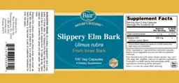 Label for Slippery Elm Bark