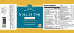 Label for Special Two Multi Vitamin
