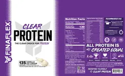 Label for Clear Protein Vanilla Ice Cream