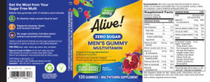 Alive! Men's Gummy Multivitamin Zero Sug