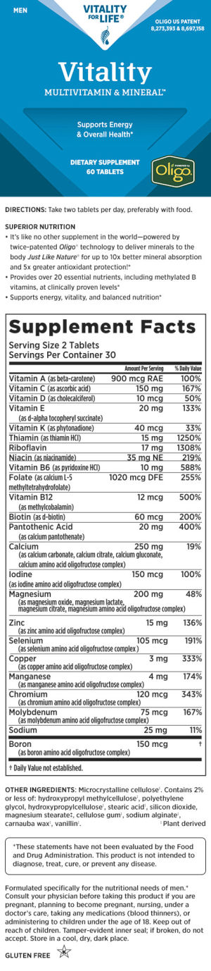 Vitality Multivitamin & Mineral Men