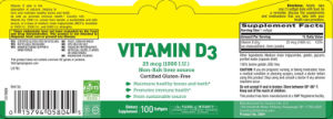 Vitamin D3 25 mcg (1000 IU)
