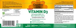 Label for Vitamin D3 125 mcg (5,000 IU)