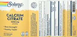 Label for Calcium Citrate 1000 mg