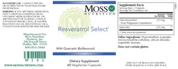 Label for Resveratrol Select