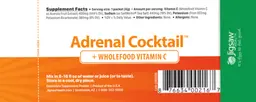 Label for Adrenal Cocktail + Wholefood Vitamin C
