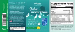Label for Alaskan Cod Liver Oil Natural Lemon Flavor