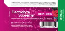 Label for Electrolyte Supreme Berry-Licious