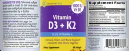 Label for Vitamin D3 + K2