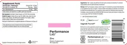 Label for Zinc