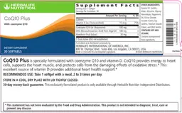 Label for CoQ10 Plus