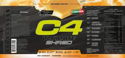 Label for C4 Ultimate Shred Creamsicle Orange Cream