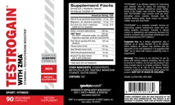 Label for Testrogain with ZMA