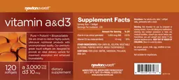 Label for Vitamin A 3,000 mcg RAE & D3 10 mcg