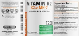 Label for Vitamin K2 100 mcg