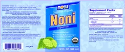 Label for Certified Organic Noni SuperFruit